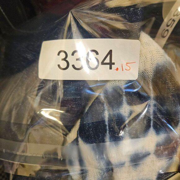 Catherines 3X Navy White Tie-Dye Ombre Open Front Cardigan - Picture 5 of 5